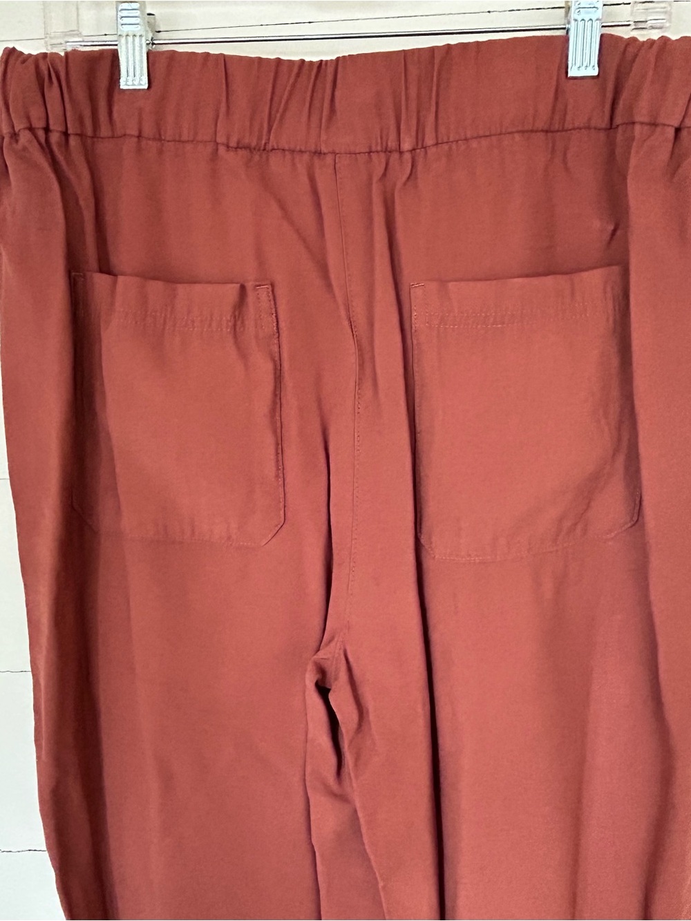 Loft Wide Leg Drawstring Pants W/Front and Back Pockets, Rust Color, Size Large - Picture 4 of 6